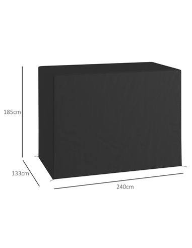 Outsunny 3-Seat Outdoor Garden Swing Chair Protective Cover, Dark Grey 84B-577V00CG