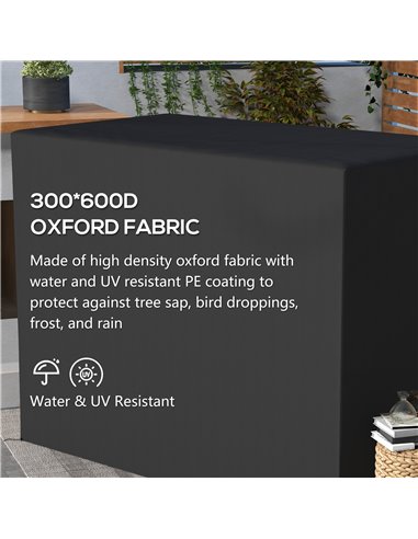 Outsunny 3-Seat Outdoor Garden Swing Chair Protective Cover Water UV Resistant, 240L x 133Wcm, Dark Grey 84B-577V00CG