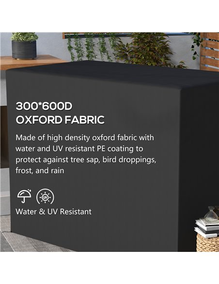 Outsunny 3-Seat Outdoor Garden Swing Chair Protective Cover Water UV Resistant, 240L x 133Wcm, Dark Grey 84B-577V00CG - pic 51574 | FastDaddyshop