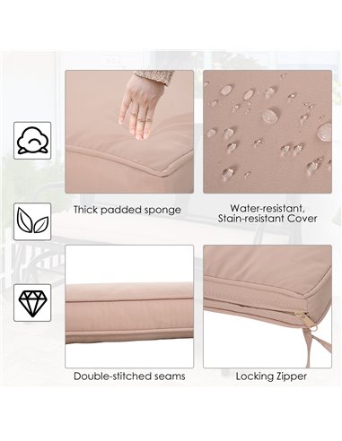 Outsunny Replacement Cushion for 2-Seater Swing Chair, Comfortable Polyester Padding, Beige 84B-387BG