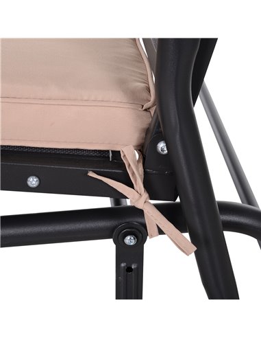 Outsunny Replacement Cushion for 2-Seater Swing Chair, Comfortable Polyester Padding, Beige 84B-387BG