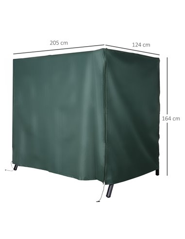 Outsunny Swing Chair Cover Waterproof Oxford Polyester, 164cm Height, Garden Furniture Protection, Green 84B-446