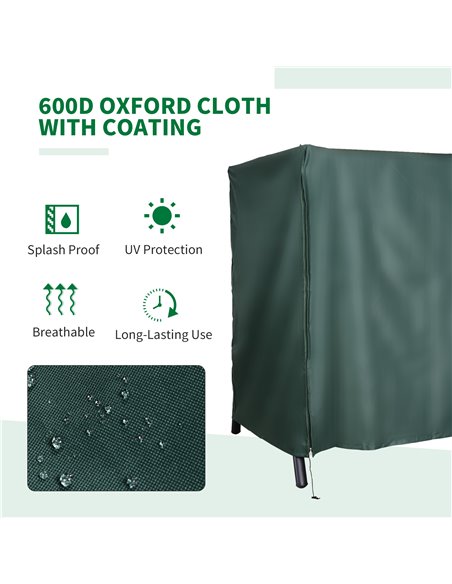 Outsunny Swing Chair Cover Waterproof Oxford Polyester, 164cm Height, Garden Furniture Protection, Green 84B-446 - pic 51609 | FastDaddyshop