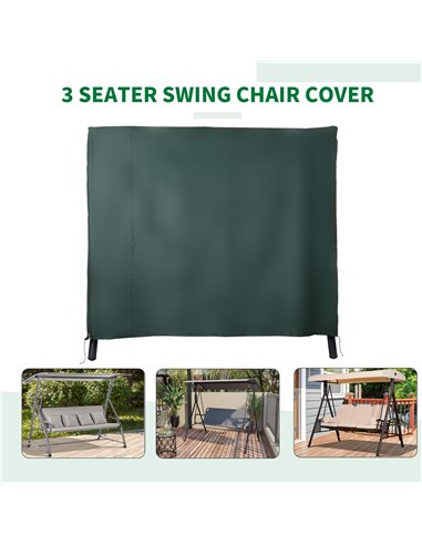 Outsunny Swing Chair Cover Waterproof Oxford Polyester, 164cm Height, Garden Furniture Protection, Green 84B-446