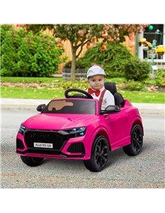 Homcom 3+ Kids Electric Car 6V Audi RS Q8 with Parental Remote Control, Music, Lights, USB, MP3, Bluetooth, Pink 2