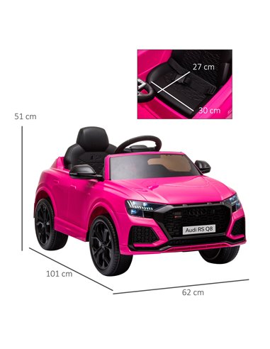 HOMCOM Compatible 6V Battery-powered Kids Electric Ride On Car Audi RS Q8 Toy with Parental Remote Control Music Lights USB MP3 