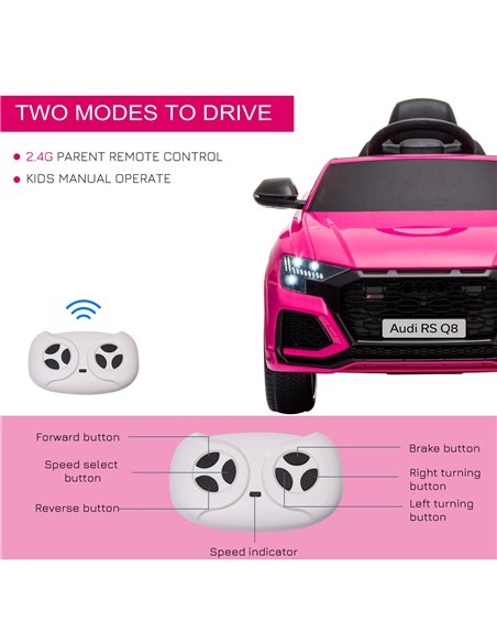 HOMCOM Compatible 6V Battery-powered Kids Electric Ride On Car Audi RS Q8 Toy with Parental Remote Control Music Lights USB MP3  - pic 5165 | FastDaddyshop