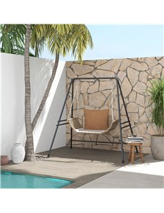 Outsunny Hammock Chair Stand, Hanging Heavy Duty Metal Frame, Black 84A-296V00BK 2
