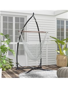Outsunny Hammock Chair Stand, Hanging Heavy Duty Metal Frame, Black 84A-313V00BK 2