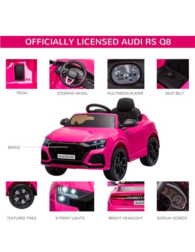 HOMCOM Compatible 6V Battery-powered Kids Electric Ride On Car Audi RS Q8 Toy with Parental Remote Control Music Lights USB MP3 