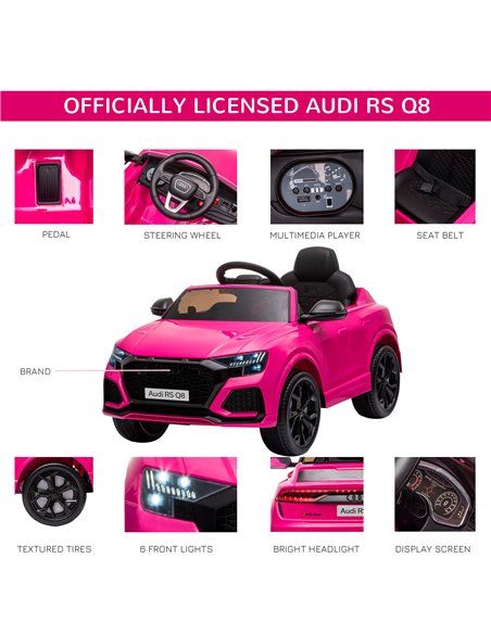 HOMCOM Compatible 6V Battery-powered Kids Electric Ride On Car Audi RS Q8 Toy with Parental Remote Control Music Lights USB MP3  - pic 5167 | FastDaddyshop