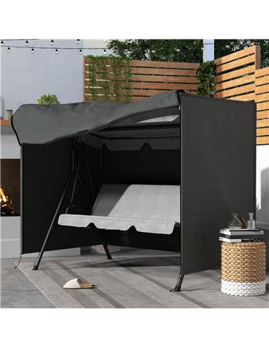 Outsunny Patio Swing Chair Cover, 600D Oxford Waterproof Anti-UV Outdoor Furniture Protector, Dark Grey, 205L x 124W x 164H cm 8