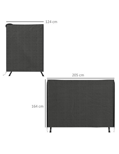 Outsunny Patio Swing Chair Cover, 600D Oxford Waterproof Anti-UV Outdoor Furniture Protector, Dark Grey, 205L x 124W x 164H cm 8