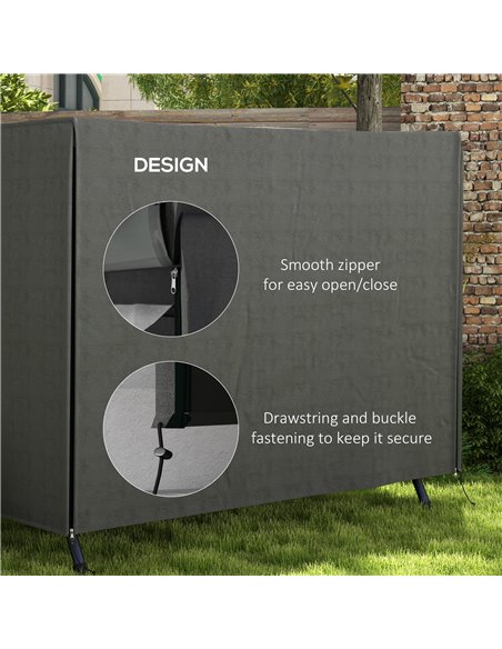 Outsunny Patio Swing Chair Cover, 600D Oxford Waterproof Anti-UV Outdoor Furniture Protector, Dark Grey, 205L x 124W x 164H cm 8 - pic 51674 | FastDaddyshop