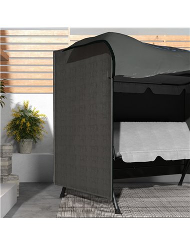 Outsunny Patio Swing Chair Cover, 600D Oxford Waterproof Anti-UV Outdoor Furniture Protector, Dark Grey, 205L x 124W x 164H cm 8
