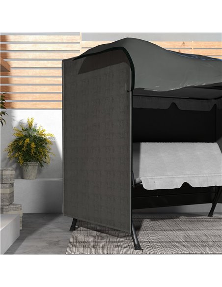 Outsunny Patio Swing Chair Cover, 600D Oxford Waterproof Anti-UV Outdoor Furniture Protector, Dark Grey, 205L x 124W x 164H cm 8 - pic 51675 | FastDaddyshop