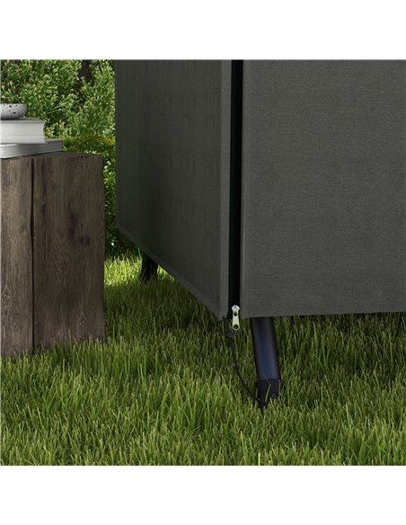 Outsunny Patio Swing Chair Cover, 600D Oxford Waterproof Anti-UV Outdoor Furniture Protector, Dark Grey, 205L x 124W x 164H cm 8 - pic 51677 | FastDaddyshop