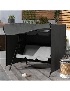 Outsunny Patio Swing Chair Cover 600D Oxford, Waterproof Anti-UV, Dark Grey, 84B-445V00CG 2