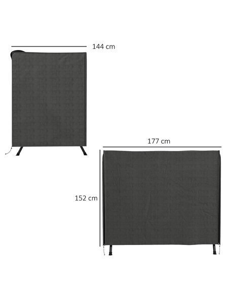 Outsunny Patio Swing Chair Cover 600D Oxford, Waterproof Anti-UV Outdoor Furniture Rain Protector, Dark Grey, 177L x 114W x 152H - pic 51680 | FastDaddyshop
