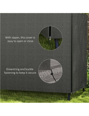 Outsunny Patio Swing Chair Cover 600D Oxford, Waterproof Anti-UV Outdoor Furniture Rain Protector, Dark Grey, 177L x 114W x 152H