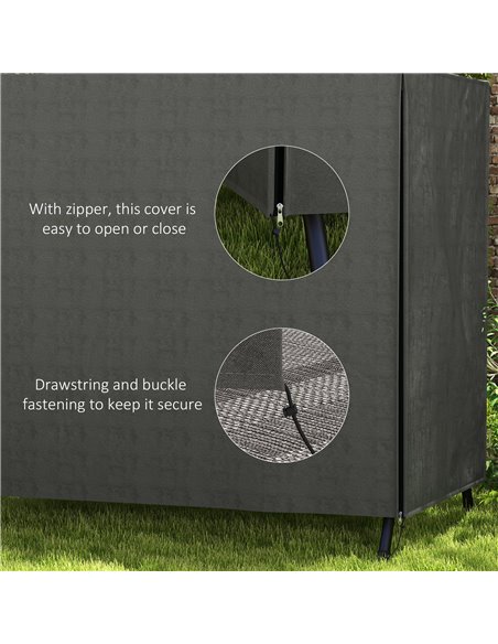 Outsunny Patio Swing Chair Cover 600D Oxford, Waterproof Anti-UV Outdoor Furniture Rain Protector, Dark Grey, 177L x 114W x 152H - pic 51681 | FastDaddyshop