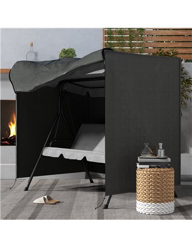 Outsunny Patio Swing Chair Cover 600D Oxford, Waterproof Anti-UV Outdoor Furniture Rain Protector, Dark Grey, 177L x 114W x 152H