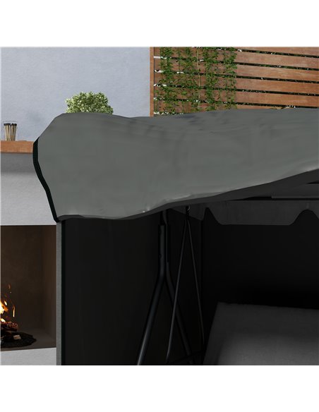 Outsunny Patio Swing Chair Cover 600D Oxford, Waterproof Anti-UV Outdoor Furniture Rain Protector, Dark Grey, 177L x 114W x 152H - pic 51686 | FastDaddyshop