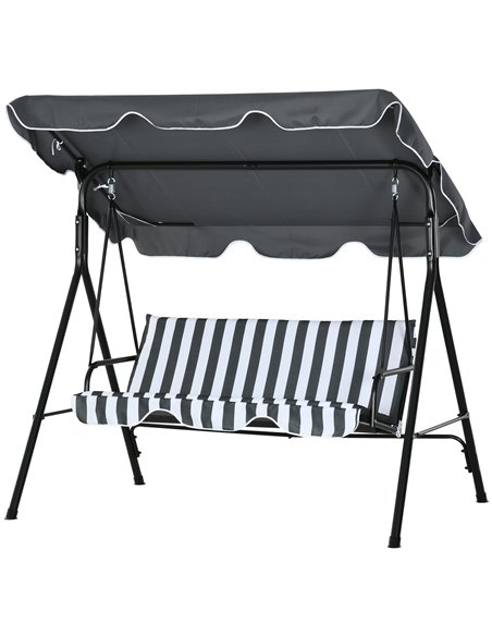 Outsunny 3-Seat Swing Chair Garden Swing Seat, Grey and White 84A-054V04CG - pic 51687 | FastDaddyshop