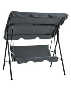 Outsunny 3-Seat Swing Chair Garden Swing Seat, Grey 84A-054V04GY