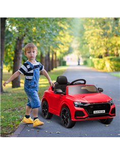 Homcom 3+ Kids Electric Car 6V Audi RS Q8 with Parental Remote Control, Music, Lights, USB, MP3, Bluetooth, Red 2