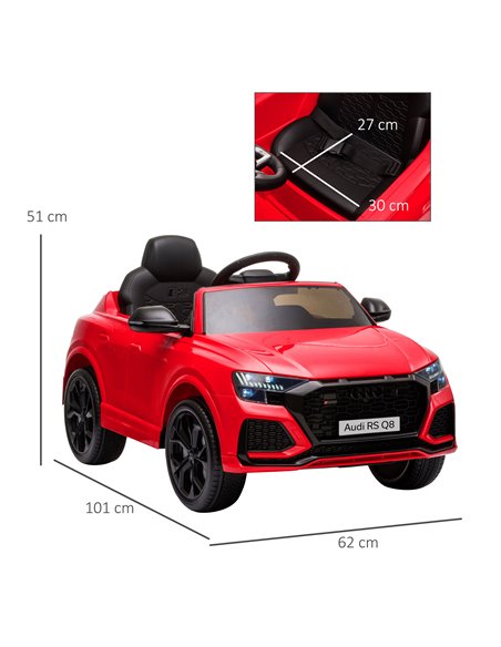 HOMCOM Compatible 6V Battery-powered Kids Electric Ride On Car Audi RS Q8 Toy with Parental Remote Control Music Lights USB MP3  - pic 5171 | FastDaddyshop