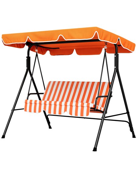 Outsunny 3-Seat Swing Chair Garden Swing Seat, Orange 84A-054V05OG - pic 51732 | FastDaddyshop
