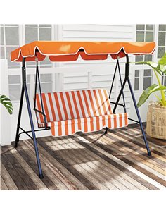 Outsunny 3-Seat Swing Chair Garden Swing Seat, Orange 84A-054V05OG 2