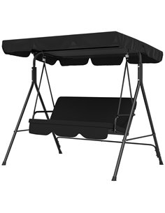 Outsunny 3-Seat Swing Chair Garden Swing Seat, Black 84A-054V05BK