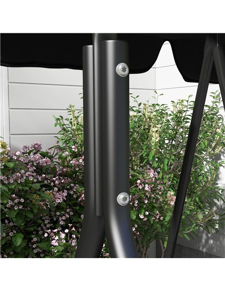 Outsunny 3-Seat Swing Chair Garden Swing Seat with Adjustable Canopy for Patio, Black 84A-054V05BK - pic 51749 | FastDaddyshop