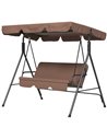 Outsunny 3-Seat Swing Chair Garden Swing Seat, Brown 84A-054V05BN