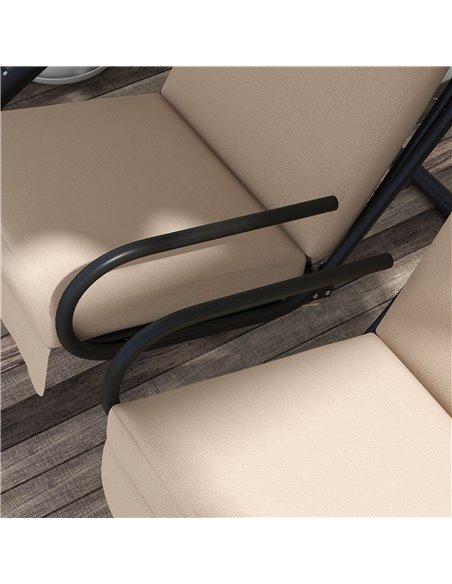 Outsunny Canopy Swing Chair Modern Garden Swing Seat Outdoor Relax Chairs w/ 2 Separate Chairs, Cushions and Removable Shade Can - pic 51776 | FastDaddyshop