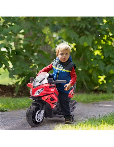 HOMCOM Kids 6V Electric Ride On Motorcycle Police Car Vehicle w/ Lights Horn Realistic Sound Outdoor Play Toy for 18 - 36 months