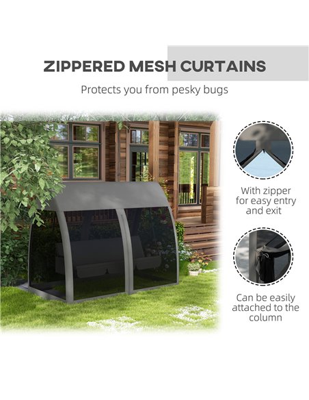 Outsunny 3 Seater Swing Chair 2 in 1 Garden Swing Seat Bed Convertible Outdoor Rocking Bench Bed with Water-Resistant Roof, Zipp - pic 51790 | FastDaddyshop