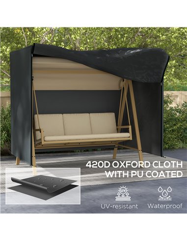 Outsunny 220 x 125cm Three- Seater Swing Chair Weatherproof Cover 84A-335V00BK