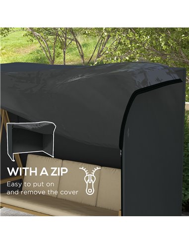 Outsunny 220 x 125cm Three- Seater Swing Chair Weatherproof Cover 84A-335V00BK