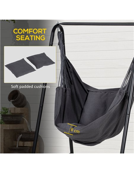 Outsunny Hammock Chair with Stand, Hammock Swing Chair with Cushion, Dark Grey 84A-329V70CG - pic 51808 | FastDaddyshop
