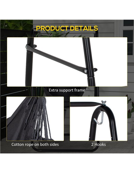Outsunny Hammock Chair with Stand, Hammock Swing Chair with Cushion, Dark Grey 84A-329V70CG - pic 51809 | FastDaddyshop