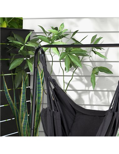 Outsunny Hammock Chair with Stand, Hammock Swing Chair with Cushion, Dark Grey 84A-329V70CG