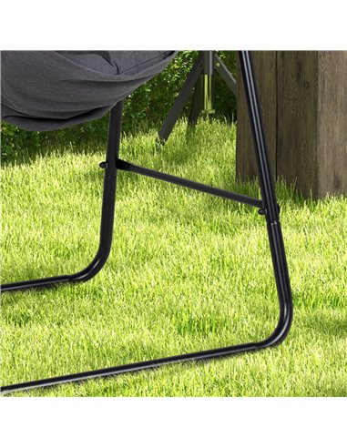 Outsunny Hammock Chair with Stand, Hammock Swing Chair with Cushion, Dark Grey 84A-329V70CG