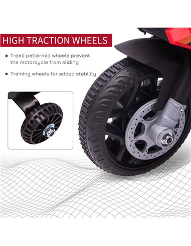 HOMCOM Kids 6V Electric Ride On Motorcycle Police Car Vehicle w/ Lights Horn Realistic Sound Outdoor Play Toy for 18 - 36 months