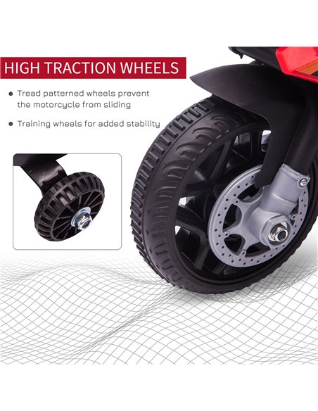 HOMCOM Kids 6V Electric Ride On Motorcycle Police Car Vehicle w/ Lights Horn Realistic Sound Outdoor Play Toy for 18 - 36 months - pic 5182 | FastDaddyshop