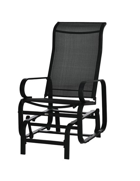 Outsunny Outdoor Gliding Rocking Chair, Black 84A-009BK - pic 51822 | FastDaddyshop