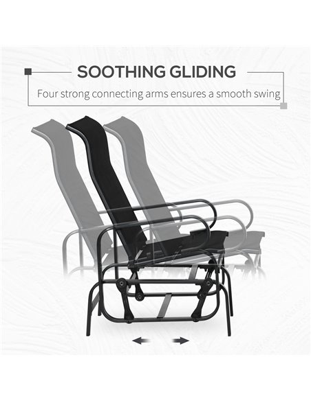 Outsunny Outdoor Gliding Rocking Chair with Sturdy Metal Frame Garden Comfortable Swing Chair for Patio, Backyard and Poolside,  - pic 51825 | FastDaddyshop