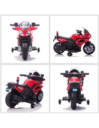 HOMCOM Kids 6V Electric Ride On Motorcycle Police Car Vehicle w/ Lights Horn Realistic Sound Outdoor Play Toy for 18 - 36 months
